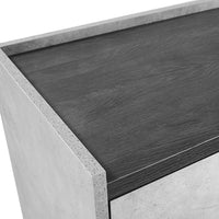 Bedside Table with 2 Storage Drawers MDF Combination of Black & Cement Colour Nightstand