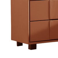 Louis Bedside Table MDF With PU Leather Wooden Legs