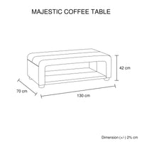 Coffee Table Upholstered PU Leather in Black Colour with open storage