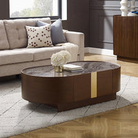 Coffee Table MDF Board Melamine Interior Ample Storage in Dark Walnut colour