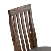 2x Wooden Frame Leatherette in Solid Wood Acacia & Veneer Dining Chairs in Chocolate Colour