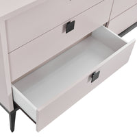 Dressing Chest With 6 Storage Drawers MDF Mirror Combination of Champagne and Black Colour
