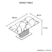 Dining Table Ceramic Table Top MDF Stainless Steel feet