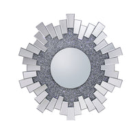 Wall Mirror Sparkling Crush Crystal MDF Silver And Grey MRR-06