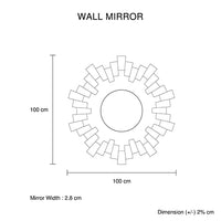 Wall Mirror Sparkling Crush Crystal MDF Silver And Grey MRR-06