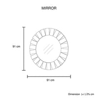 Wall Mirror MDF Construction Round Shape Combination of Black & Silver Colour