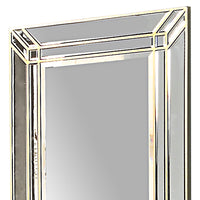 Wall Mirror MDF Construction Rectangular Shape Silver Colour