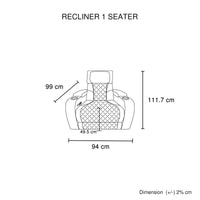 3-1-1 Seater Electric Air Leather Dark Grey Recliner Set