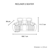 3-2-1 Seater Electric Air Leather Dark Grey Recliner Set