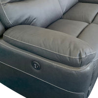 Finlay Charcoal 3R+2R+1R Finest Fabric Electric Recliner Feature Multi Positions Ultra Cushioned USB Outlets