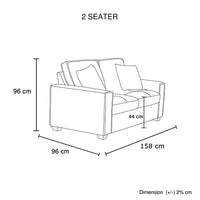 Milano 3-2 Seater Sofa Set Polyester Fabric Multilayer Two Pillows Attached Individual Pocket Spring