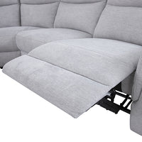 Large Sectional Corner Modular Lounge Suite in Fabric with Electric Recliner