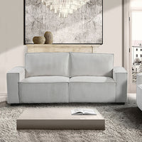 Reno 3 Seater Sofa Grey Colour Fabric Upholstery Wooden Structure Knock Down Feature In Back & Arms