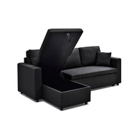 Multifunctional Sofa Bed Fabric Upholstery Chaise Section Comfy Cushions Armrests
