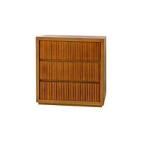Tallboy MDF Brown Colour Waveform Design Three Drawers