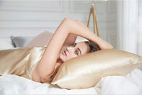 Luxury Pillowcase 2 Pack - 100% Pure Mulberry Silk on Both Sides - Champagne