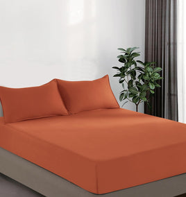 100% Vintage Washed Microfibre Fitted Sheet Set – Ultra Soft & Lightweight All-Season Fitted Sheet with 1 Pillowcase (Terr...