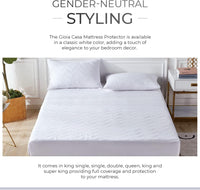 Gioia Casa 100% Ultra-Soft Cotton Quilted Anti-Microbial Mattress Cover Protector - Single Size