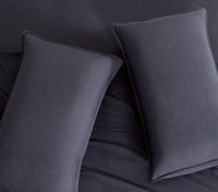 Bamboo Microfibre Quilt Cover Set - Charcoal - Single