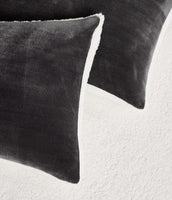 2-in-1 Teddy Sherpa Quilt Cover Set (Charcoal, Single)