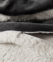 2 in 1 Teddy Sherpa Quilt Cover Set and Blanket single size charcoal