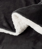 2 in 1 Teddy Sherpa Quilt Cover Set and Blanket single size charcoal