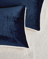 2-in-1 Teddy Sherpa Quilt Cover Set (Navy Blue, Single)
