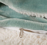 2-in-1 Teddy Sherpa Quilt Cover Set (Sage Green, Single)