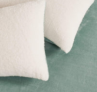 2-in-1 Teddy Sherpa Quilt Cover Set (Sage Green, Single)