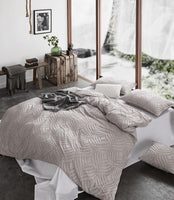 Tufted Ultra Soft Microfiber Quilt Cover Set - Single - Beige