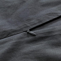 100% Cotton Vintage Washed Bed Quilt Cover Set - Charcoal - Single