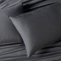 100% Cotton Vintage Washed Bed Quilt Cover Set - Charcoal - Single