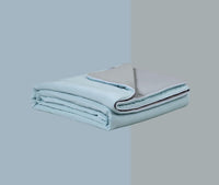 Ice Cooling Reversible Summer Comforter Blanket (Blue and Grey, Single/Double)