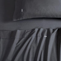 Vintage Washed 100% Cotton Sheet Set with 1 Pillowcases - Charcoal - Single