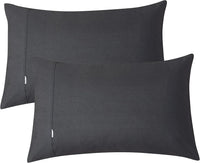 Vintage Washed 100% Cotton Sheet Set with 1 Pillowcases - Charcoal - Single