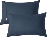 Vintage Washed 100% Cotton Sheet Set with 1 Pillowcases - Dark Indigo -Single