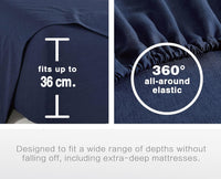 Bamboo Microfibre Sheet Set - Navy - Single