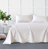 Bamboo Microfibre Sheet Set - White - Single