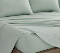 Vintage Washed Microfibre Sheet Set (Sage, Single)