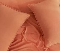 Vintage Washed Microfibre Sheet Set with 1 Pillowcase - Terracotta - Single