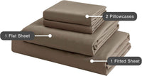 Vintage Washed Microfibre Sheet Set (Truffle, Single)