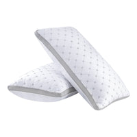 Luxury Bamboo Cooling Twin pack plush down-like pillows with 2 bonus quilted waterproof pillow protectors