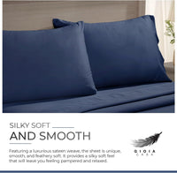 Bamboo Cotton Blend All Season Bedding Set - Navy Blue - Double Size