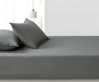 100% Vintage Washed Microfibre Fitted Sheet Set – Ultra Soft & Lightweight All-Season Fitted Sheet with 2 Pillowcases (Gre...