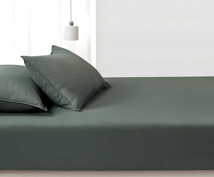 100% Vintage Washed Microfibre Fitted Sheet Set – Ultra Soft & Lightweight All-Season Fitted Sheet with 2 Pillowcases (Kha...