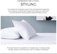 Bamboo Cotton Blend All Season Bedding Set - White - Double Size