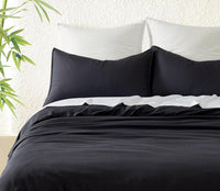 Bamboo Microfibre Quilt Cover Set - Charcoal - Double