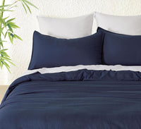 Bamboo Microfibre Quilt Cover Set - Navy - Double