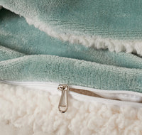 2-in-1 Teddy Sherpa Quilt Cover Set (Sage Green, Double)