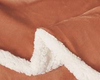 2 in 1 Teddy Sherpa Quilt Cover Set and Blanket double size terracotta